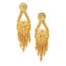 Gold-Plated Handcrafted Intricate Textured Necklace and Earrings Jewellery Set