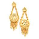 Gold-Plated Handcrafted Intricate Textured Necklace and Earrings Jewellery Set
