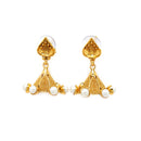 Gold-Plated White Pearls Studded and Beaded Jewellery Set