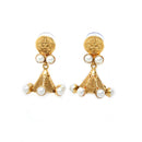 Gold-Plated Lakshmi Coin Necklace with White Pearls Studded and Beaded Jewellery Set