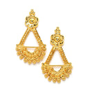 Gold-Plated Textured With Intricate Detailing Necklace With Earrings Set