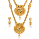 Gold Plated Traditional Dual Pearl Necklace Set Wedding Jewellery