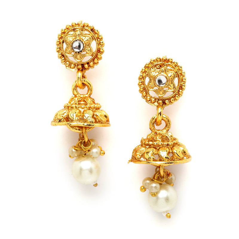 Gold Plated Traditional Dual Pearl Necklace Set Wedding Jewellery