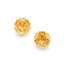 Floral Intricate Textured Gold-Plated Temple Jewellery Set