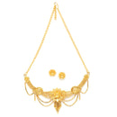 Gold Plated Choker Necklace Set with Earring Jewellery