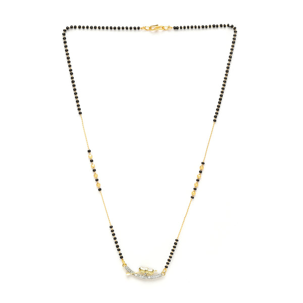 Heart Sharped Designer Gold Plated Mangalsutra Style  Pendant Jewellery For Women