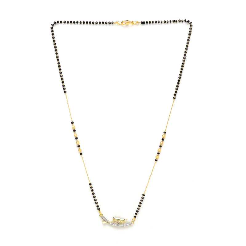 Heart Sharped Designer Gold Plated Mangalsutra Style  Pendant Jewellery For Women