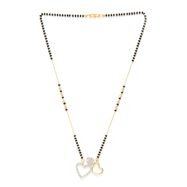 Heart Sharped Designer Gold Plated Mangalsutra Style  Pendant Jewellery For Women