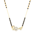 Heart Sharped Designer Gold Plated Mangalsutra Style  Pendant Jewellery For Women