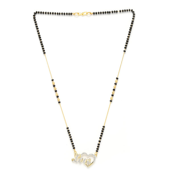 Heart Sharped Designer Gold Plated Mangalsutra Style  Pendant Jewellery For Women