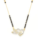 Heart Sharped Designer Gold Plated Mangalsutra Style  Pendant Jewellery For Women