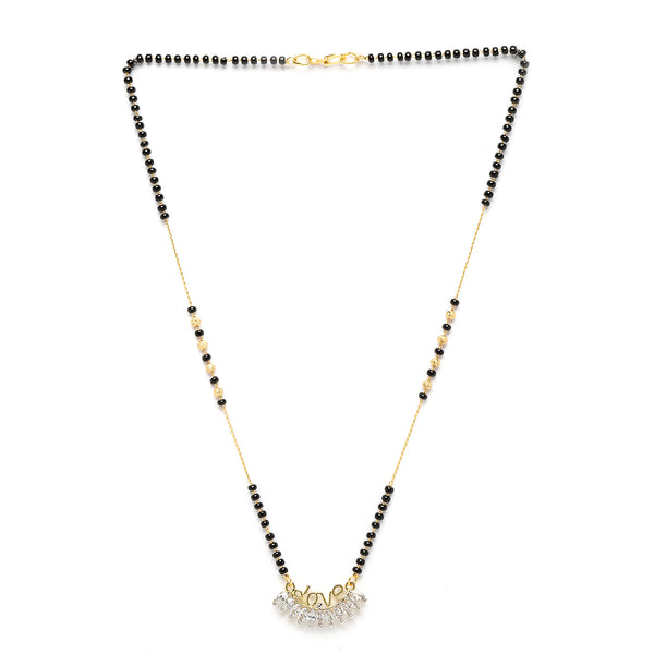 Heart Sharped Designer Gold Plated Mangalsutra Style  Pendant Jewellery For Women