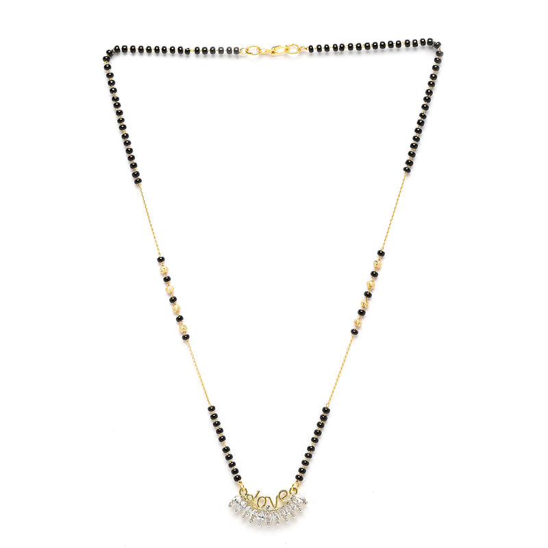 Heart Sharped Designer Gold Plated Mangalsutra Style  Pendant Jewellery For Women