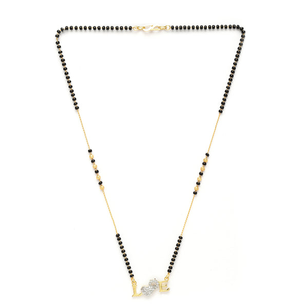 Heart Sharped Designer Gold Plated Mangalsutra Style  Pendant Jewellery For Women