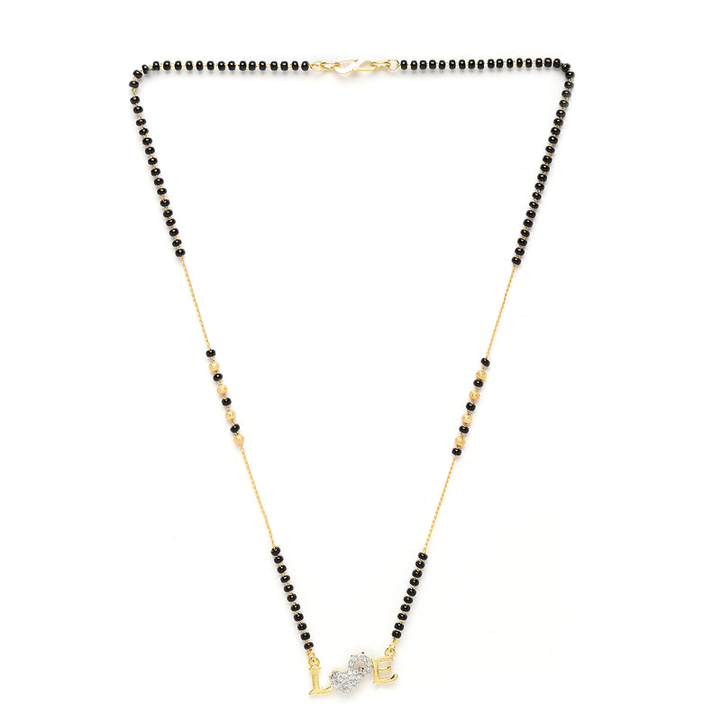 Heart Sharped Designer Gold Plated Mangalsutra Style  Pendant Jewellery For Women