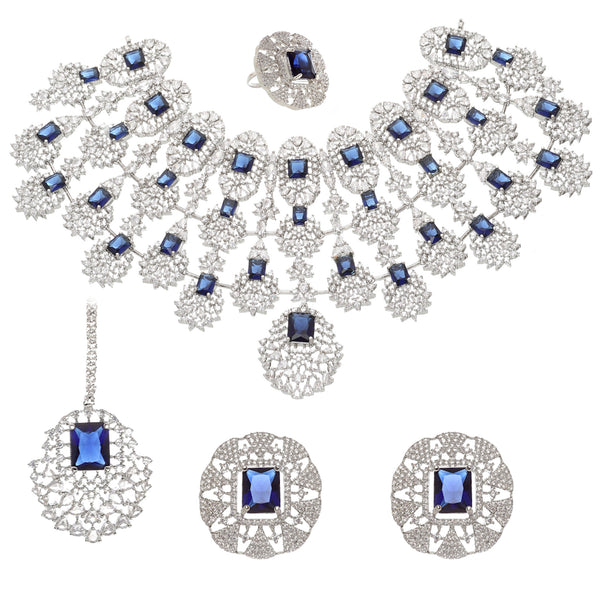 Kiara Advani Inspired Wedding Jewellery Set - NAVY BLUE