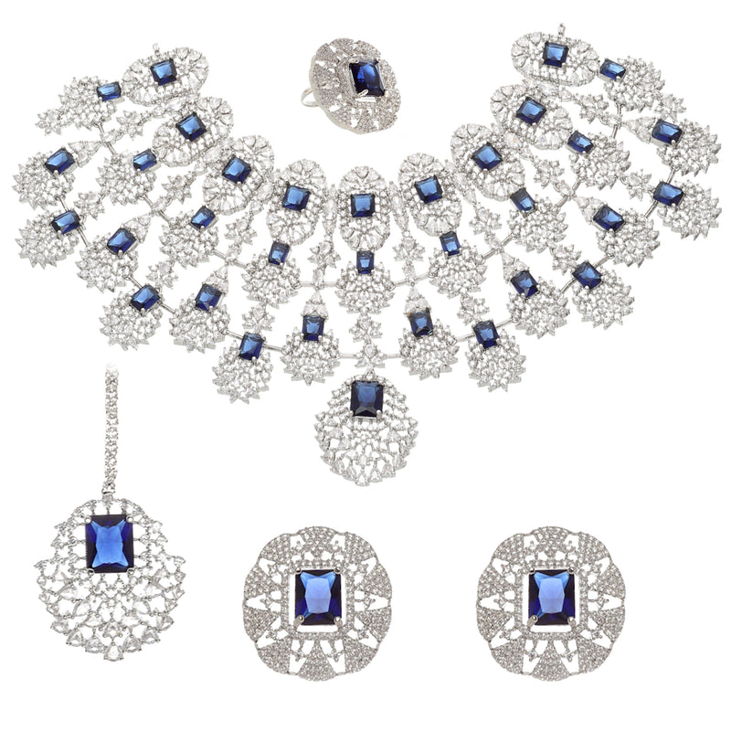 Kiara Advani Inspired Wedding Jewellery Set - NAVY BLUE