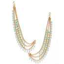 Gold-Plated Sea Green Pearls studded Ear Chains