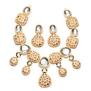 Gold-Plated Kundan Studded Pink Enamelled Necklace With Earrings Jewellery Set