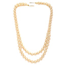 Gold-Plated Champagne Pearls Studded Layered Necklace