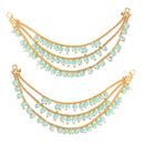 Gold-Plated Sea Green Pearls studded Ear Chains