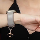 Rose Gold Plated Cubic Zirconia Studded Adjustable Watch Charm