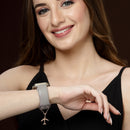 Rose Gold Plated Cubic Zirconia Studded Adjustable Watch Charm