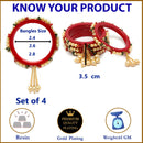 Set Of 4 Gold-Plated Champagne Pearl Tassel Handcrafted Non Allergic Bangles