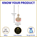 Gold-Plated Pink Pearl & Kundan studded  Chandbali Maang Tikka