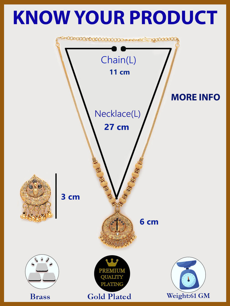 Gold Plated with Royal Peacock Design Jewellery Set