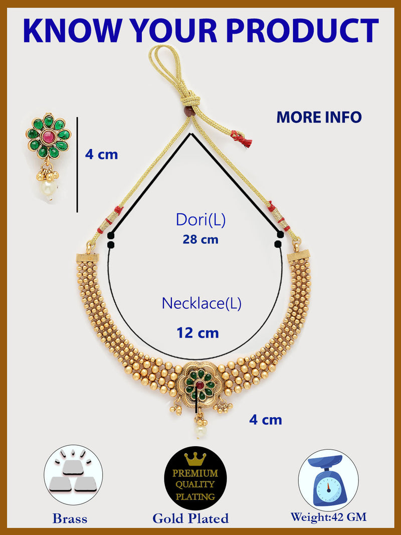 Gold Plated with Royal Rajasthani Design Necklace Set