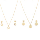 Gold Plated Oval & Marquise Gold Contemporary Pendant Set