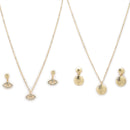 Gold Plated Evil Eye Gold Contemporary Pendant Set