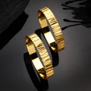 Gold Plated Set Of 2 Traditional Classic Textured Bangle Set