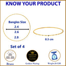 Gold Plated Set Of 4 Traditional Classic Bangle Set