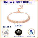 Rose Gold Plated Round Shaped  American diamond Stone-Studded Bracelet
