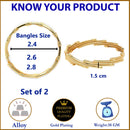 Set Of 2 Gold-Plated Classic Traditional Ethnic Handcrafted Bangles
