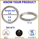 Set Of 4 Oxidised Silver-Plated Classic Intricate Textured Bangles Jewellery Set