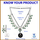 Rhodium Plated Emerald Green American Diamond Stones Studded Jewellery Set