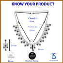 Rhodium Plated Royal Blue American Diamond Stones Studded Jewellery Set