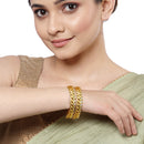Gold Plated Leaf Design Set Of 4 Traditional Stylish Bangle Set