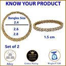 Gold-Plated White Kundan studded Designer Floral Style Bangles Jewellery Set (Set Of 2)