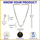 Gold-Plated White & Black Stone-Studded & Beaded Designer Mangalsutra Set