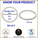 Rhodium Plated Pastel American Diamonds Studded Kada Bangles