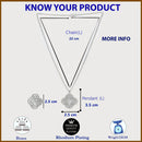 Rhodium Plated Elegant Clover Shaped American Diamond Pendant Set