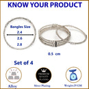 Rhodium Plated White American Diamonds Studded Bangles