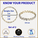 Set Of 2 Gold-Plated White American Diamond-Studded  Bangles