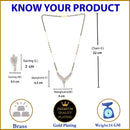 Flower Shaped Gold Plated Black Beaded white AD-Stone Studded Mangalsutra with Earrings