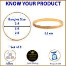Set of 8 Gold-Plated Textured Classic Bangles