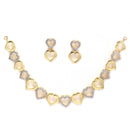 Jewellery Set Gold Plated Heart Shaped American Diamond Necklace Set